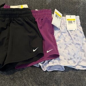 Nike Kids' Shorts - Black, Purple, and Purple Camo